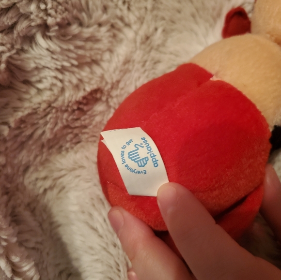 5" Vtg Valentine Plush Kissing Ladybugs Stuffed Toy With Pull String Applause - Picture 7 of 8